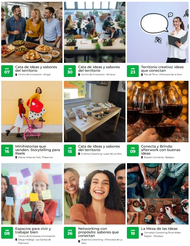 Participa en los eventos de la Red de Espacios de Coworking