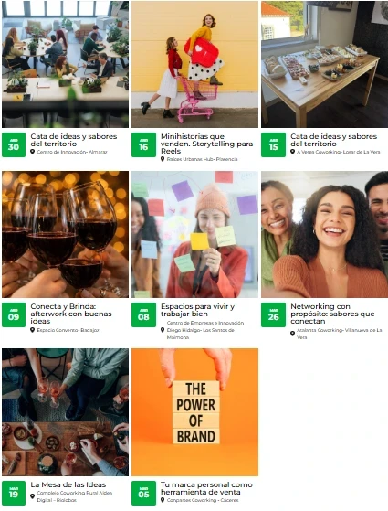 Participa en los eventos de la Red de Espacios de Coworking